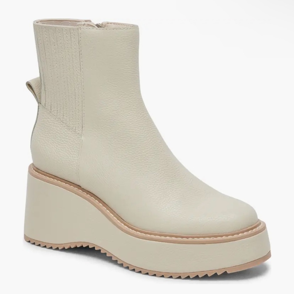 Dolce Vita Cream Platform Ankle Boots